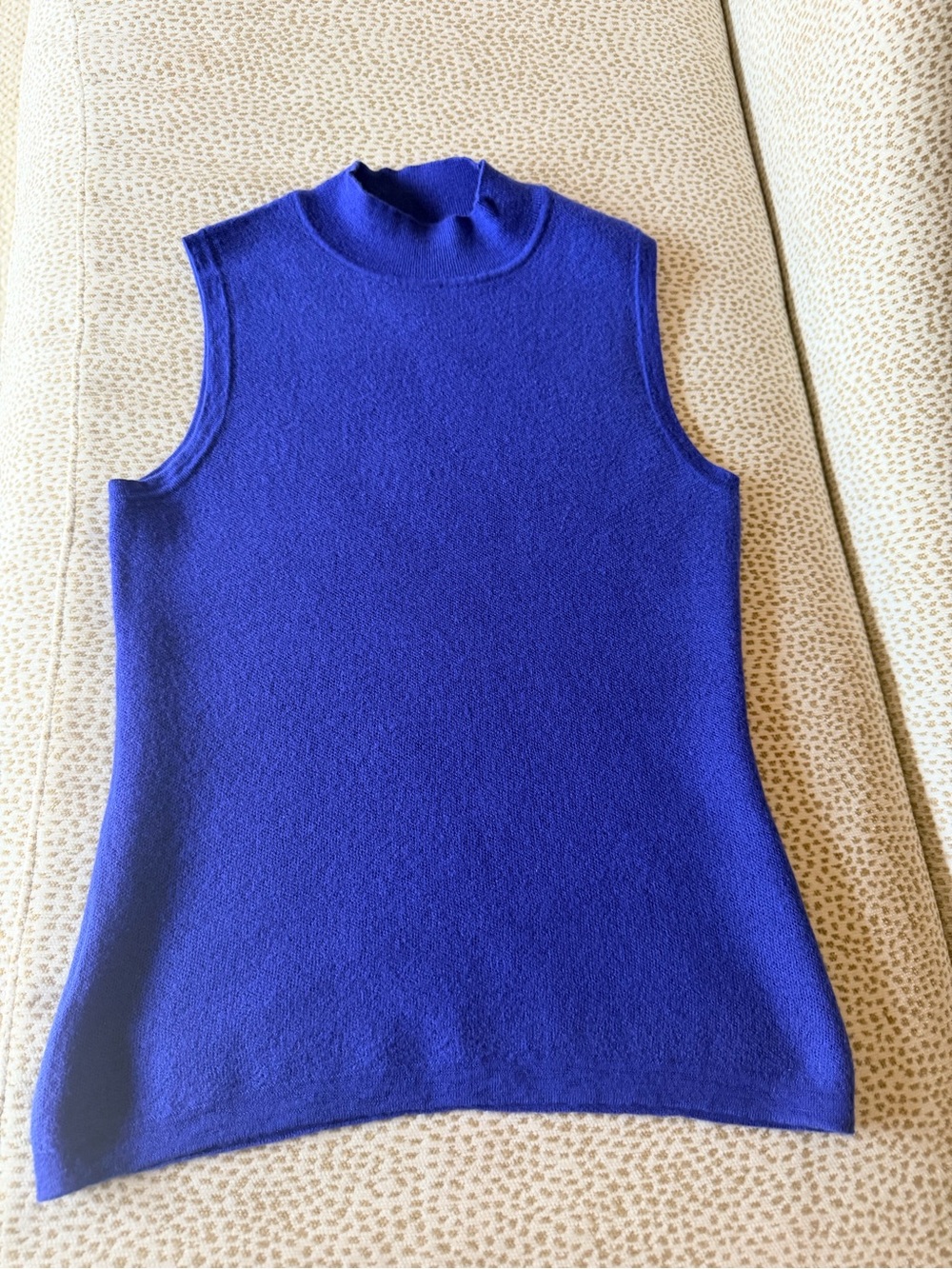 HUGO BOSS 100% Merino Wool Sleeveless Mock Neck - XS | Dodgers Blue